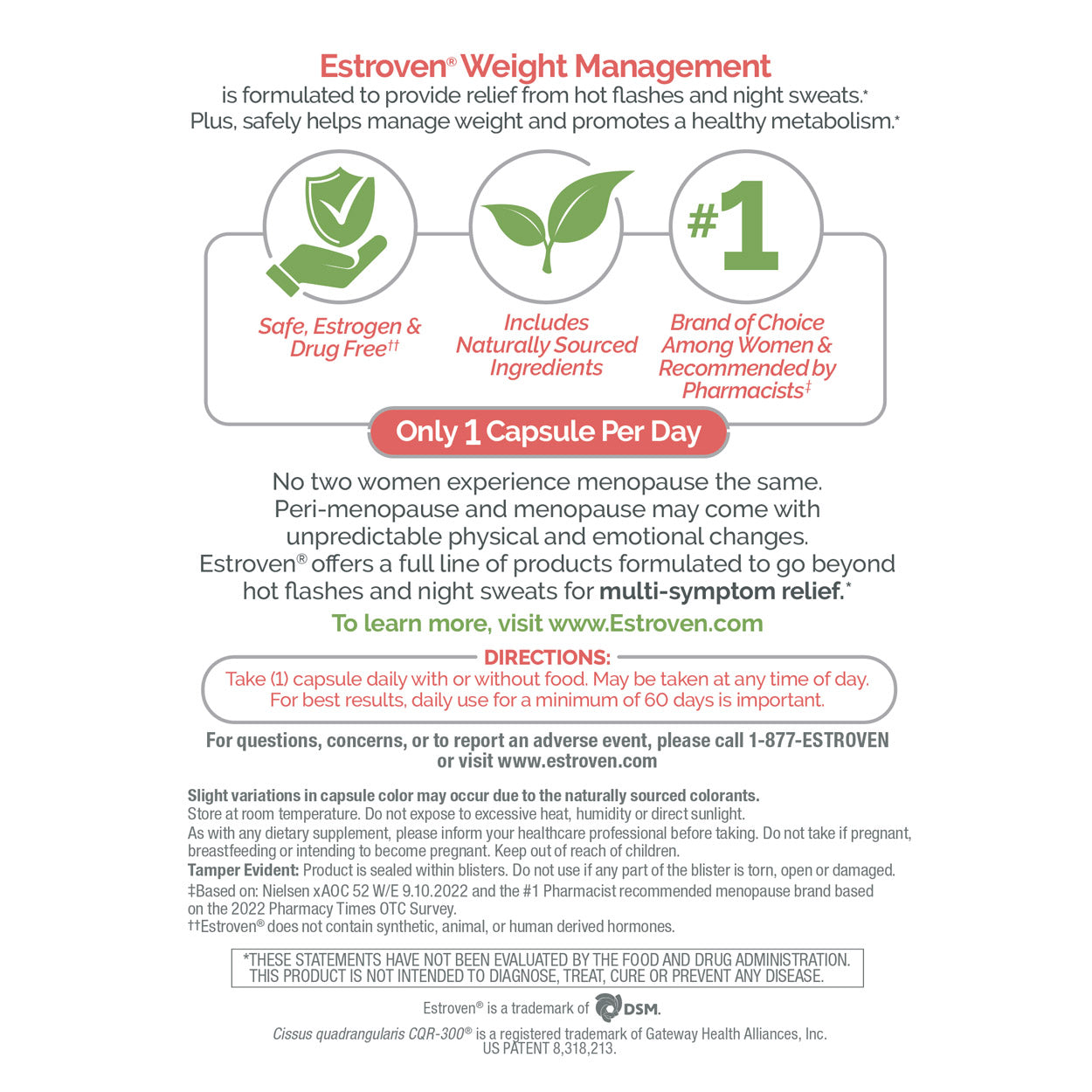 Estroven Weight Management back product label