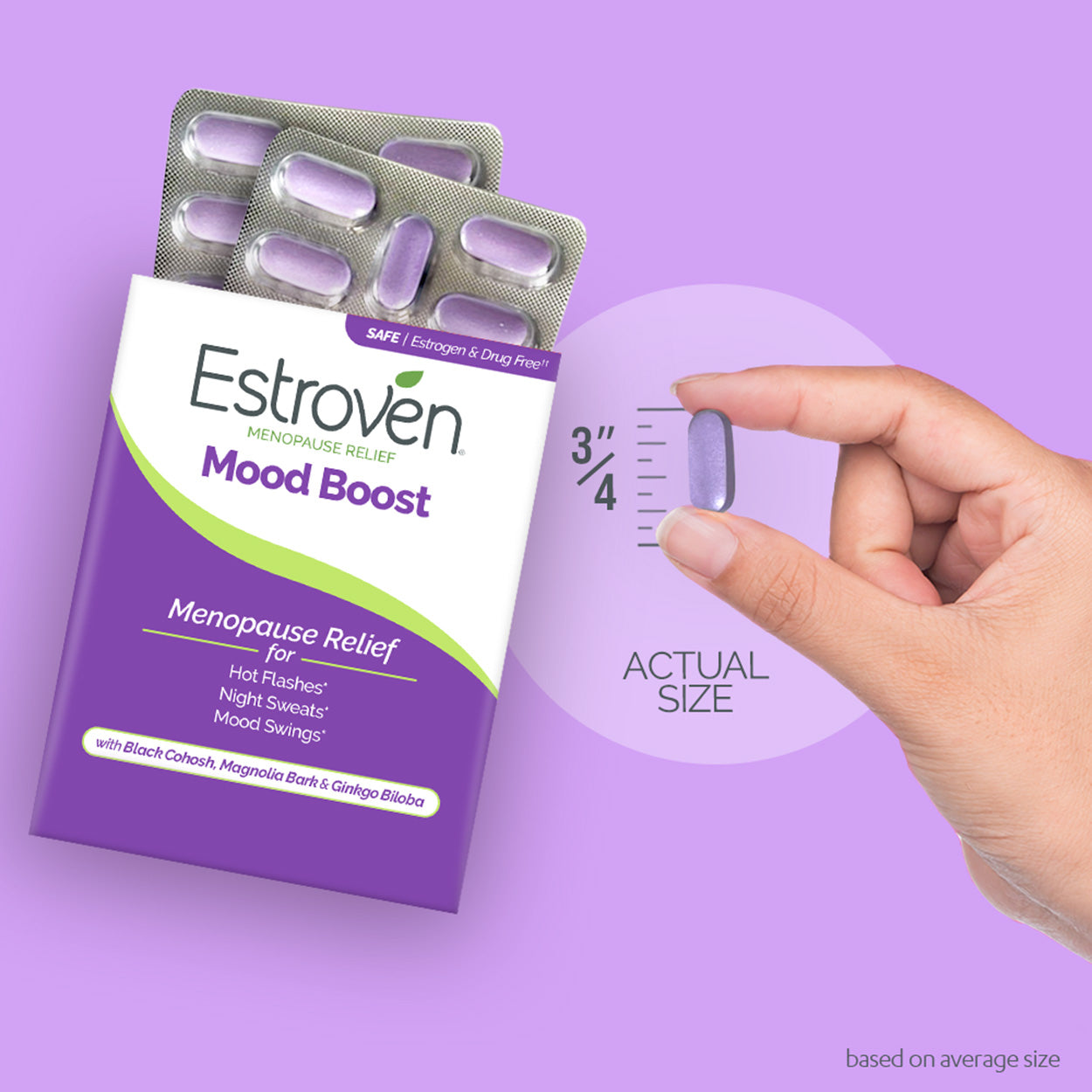 Estroven Mood Boost capsule size thumbnail